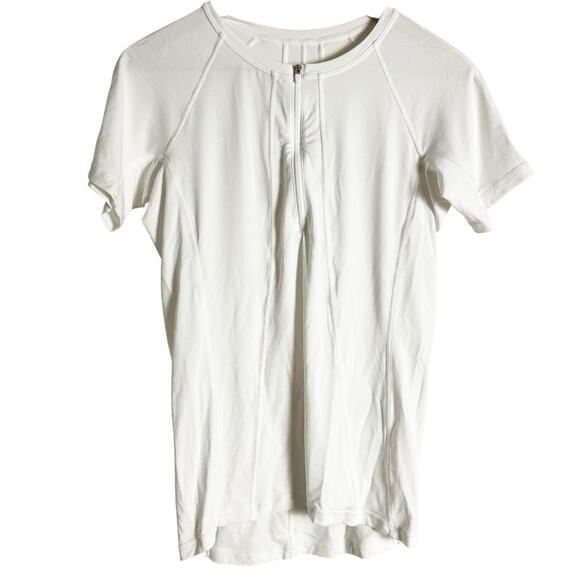 Athleta Pacifica White Short Sleeve Swim Surf Athletic Tee Size Medium - Picture 1 of 8